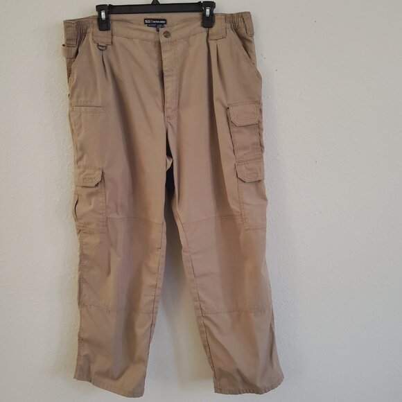5.11 Tactical Professional Outdoors Men's Pants, Color Khaki, Size 40-30.